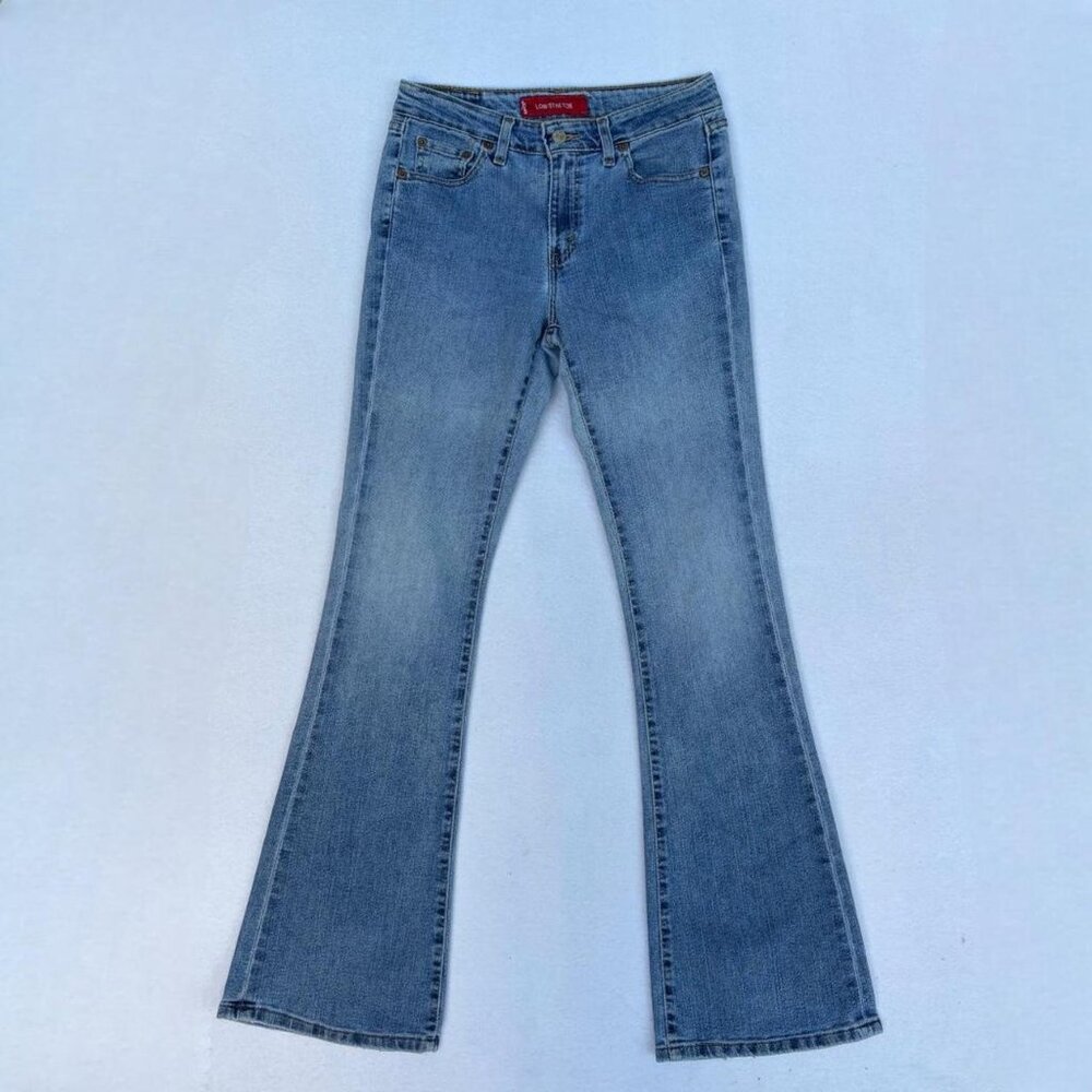 Vintage Levi’s 519 Low Stretch Flare Medium Wash Denim Jeans Size 5 JR M y2k